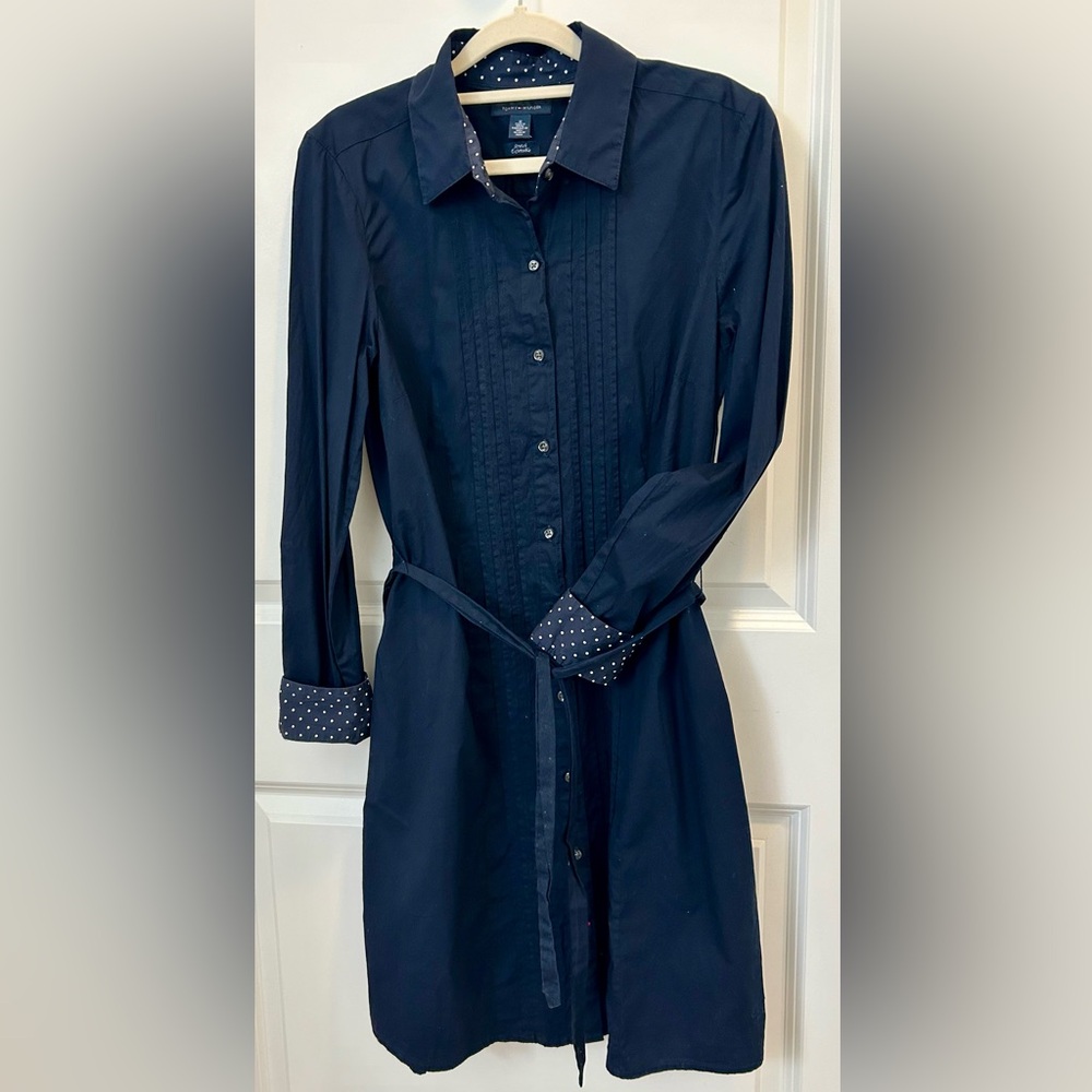Dress navy blue with buttons